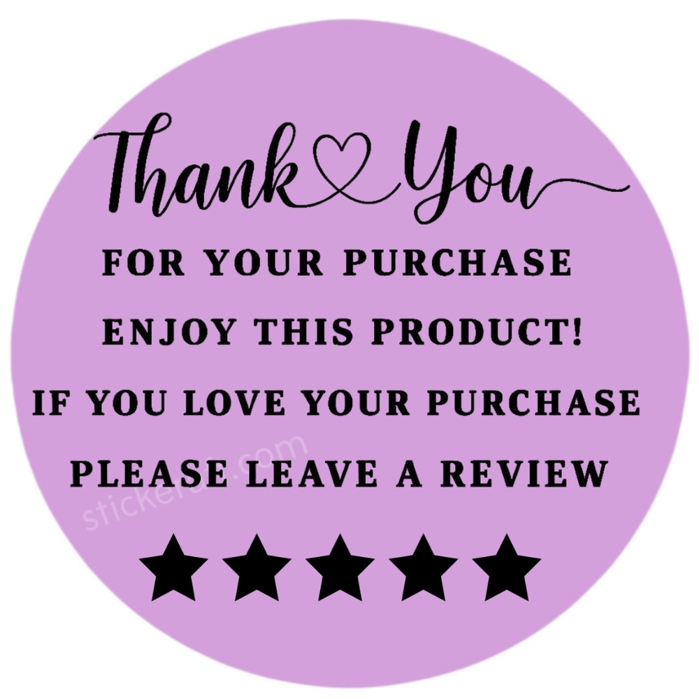 Thank You for Purchase Stickers β 2 Inch, 5 Star Review Labels β 100 PCS NEW - Picture 13 of 15